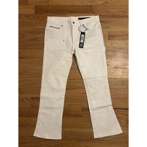 Rockstar Original Jeans Mens 36 Waxed 205 Flare Denim Stack White Quartz Flared